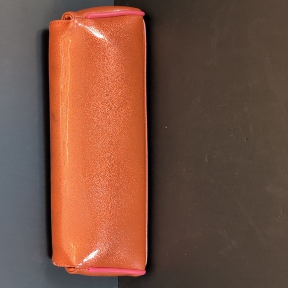 Sourpuss Womans Orange Faux Leather Retro Style Clutch. - Picture 3 of 12